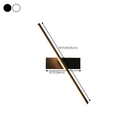 Modern Metal 1-Light Linear Black LED Vanity Light Image - 16