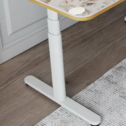 Glam T-Shaped Height-Adjustable Standing Desk with Sintered Stone Top Image - 5