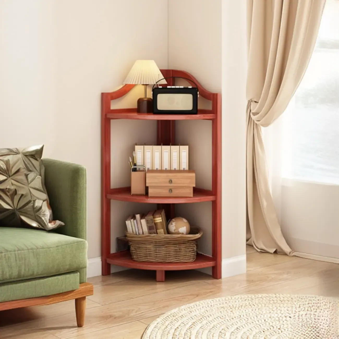 Modern Vertical Corner Bookshelves Open Back #size