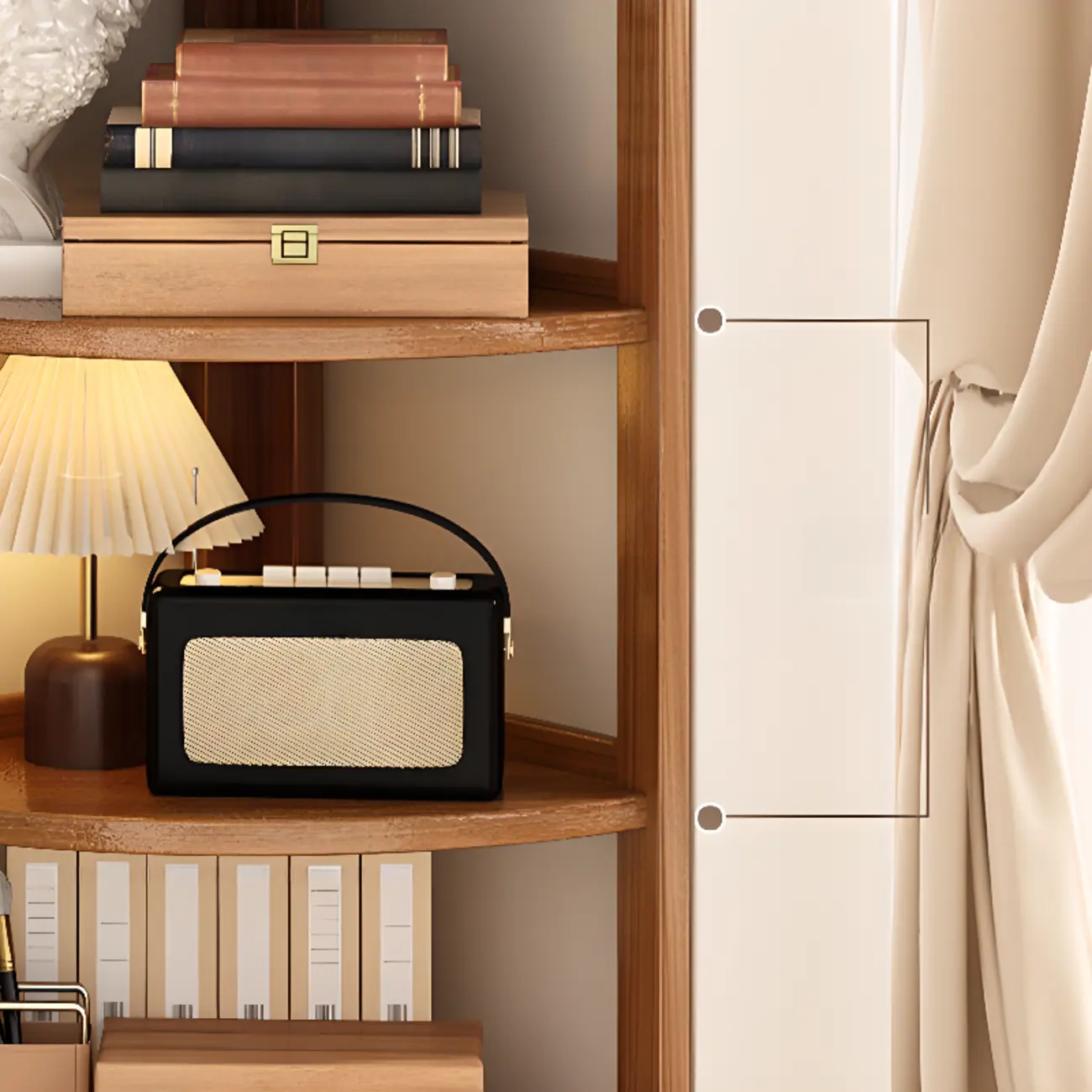 Modern Vertical Corner Bookshelves Open Back Image - 5 | homeyfad