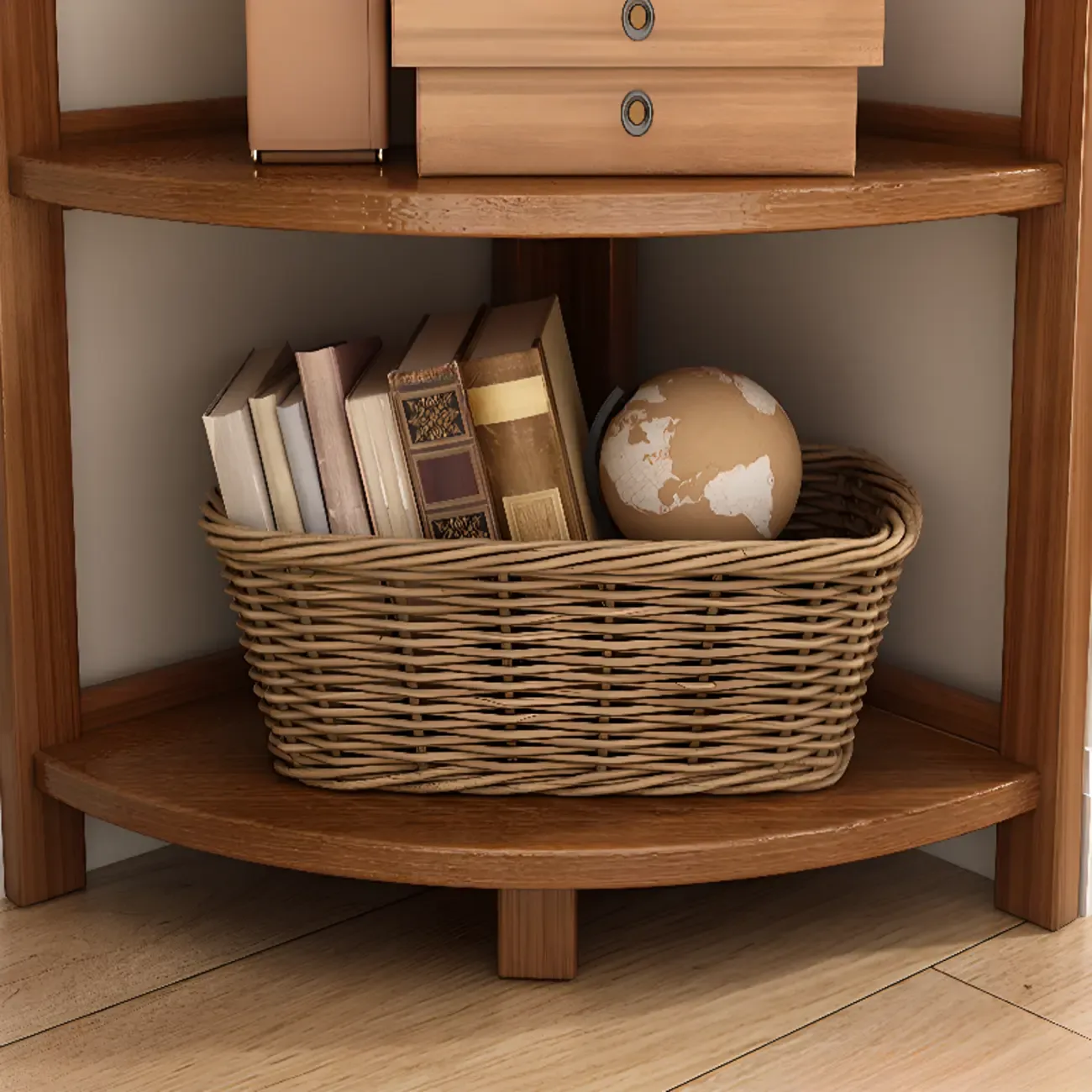 Modern Vertical Corner Bookshelves Open Back Image - 7