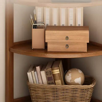 Modern Vertical Corner Bookshelves Open Back Image - 8