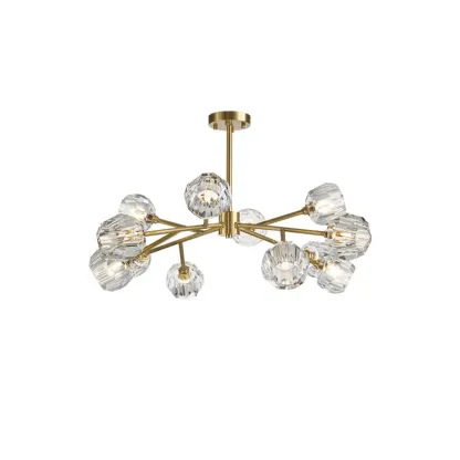 Gold Linear Crystal Glass Chandelier Modern Design Image - 8