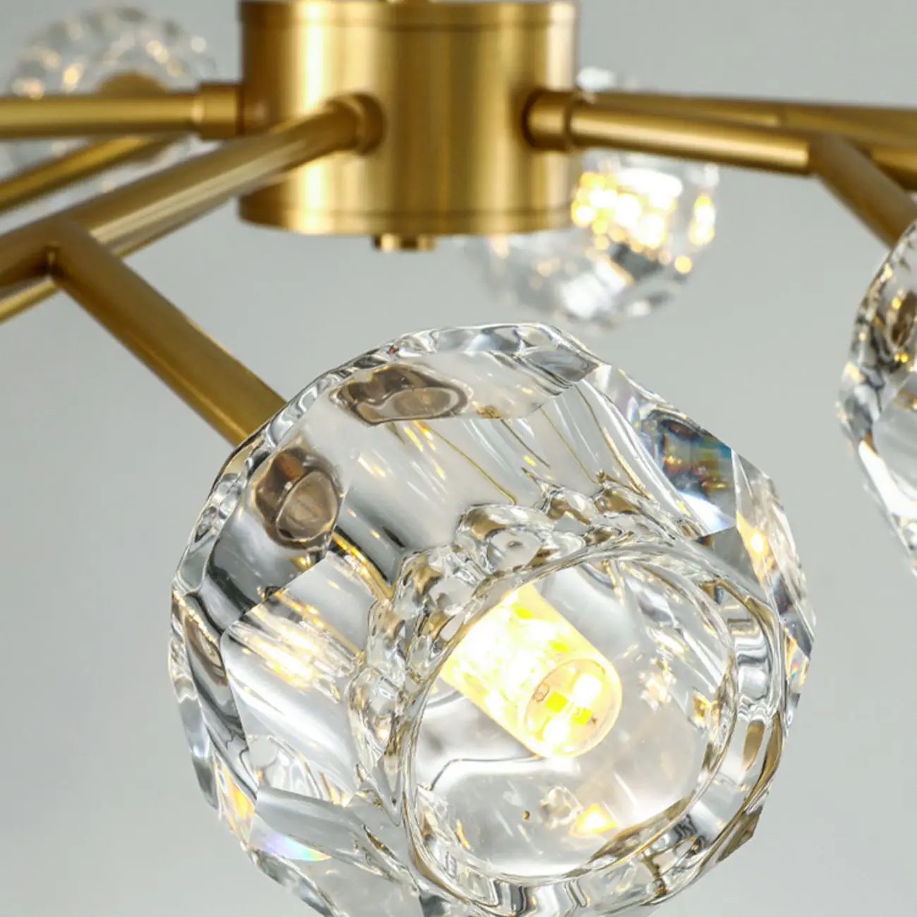 Gold Linear Crystal Glass Chandelier Modern Design Image - 3 | homeyfad