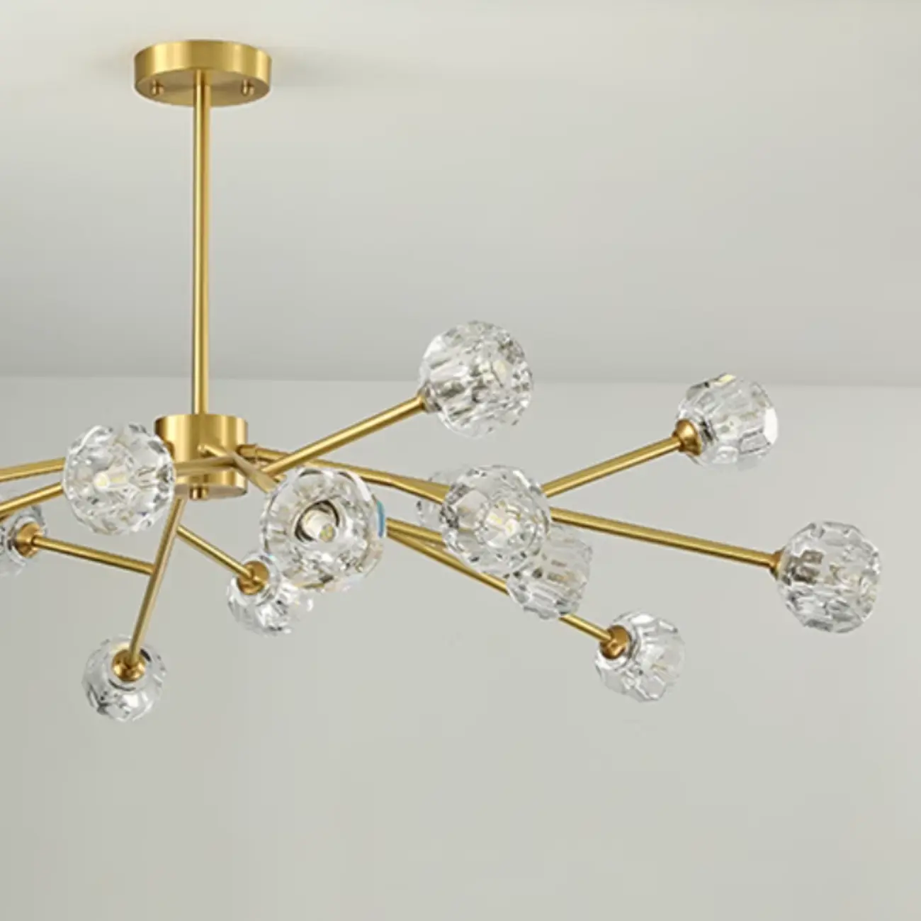 Gold Linear Crystal Glass Chandelier Modern Design Image - 5 | homeyfad