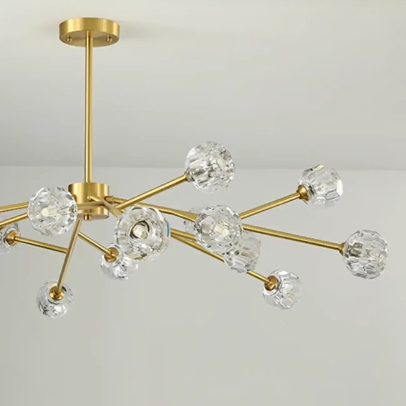 Gold Linear Crystal Glass Chandelier Modern Design Image - 5