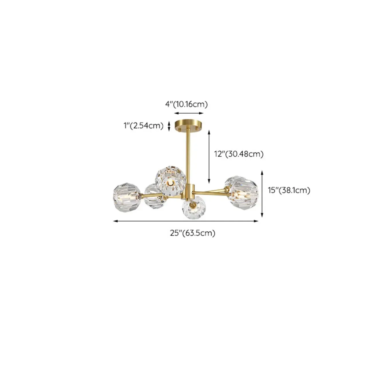 Gold Linear Crystal Glass Chandelier Modern Design #size