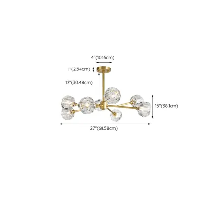 Gold Linear Crystal Glass Chandelier Modern Design Image - 13