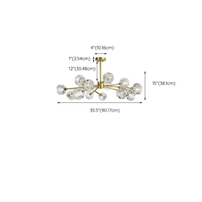 Gold Linear Crystal Glass Chandelier Modern Design Image - 15