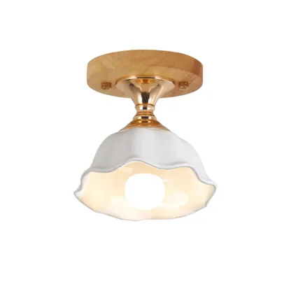 Modern Semi Flush Ceiling Light with Ceramic Shade for Living Room Image - 6