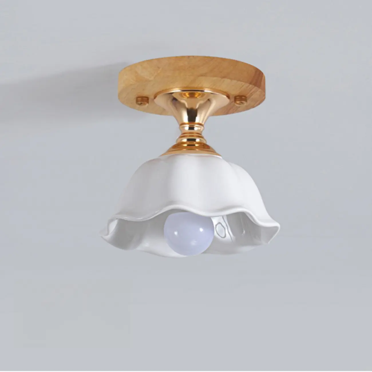 Modern Semi Flush Ceiling Light with Ceramic Shade for Living Room Image - 7 | homeyfad