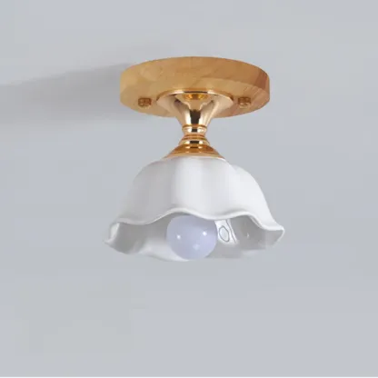 Modern Semi Flush Ceiling Light with Ceramic Shade for Living Room Image - 7