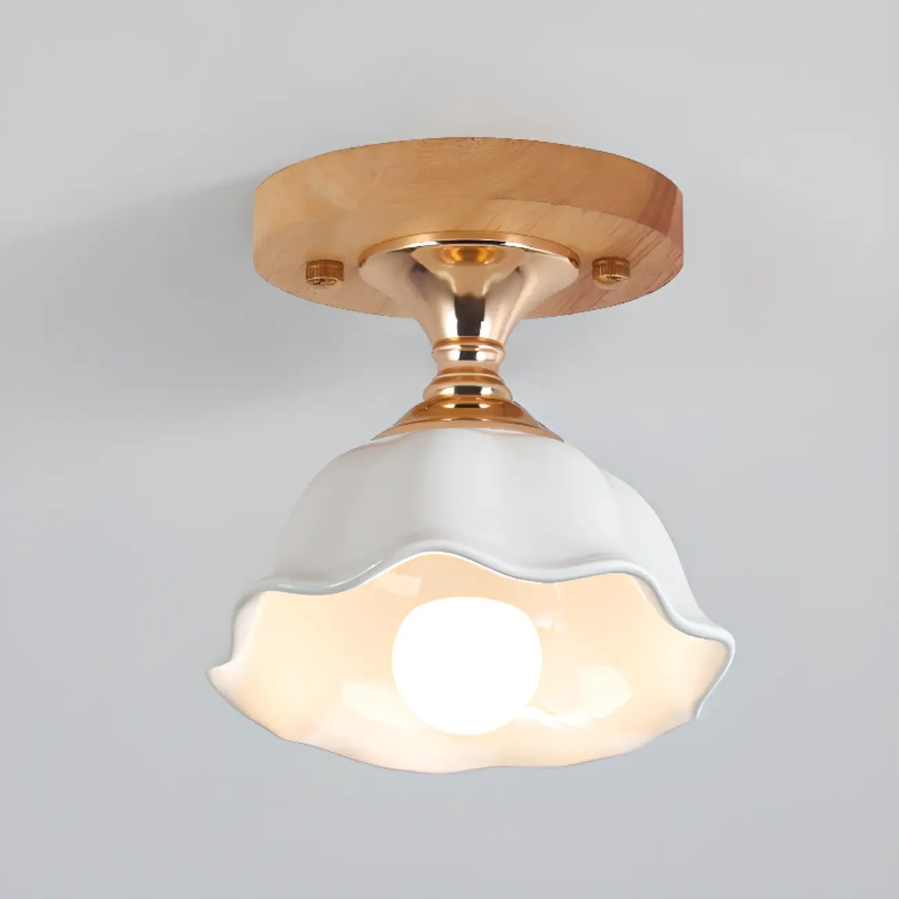 Modern 5" Ceramic Semi Flush Ceiling Light for Hallway Decor | HomeyFad