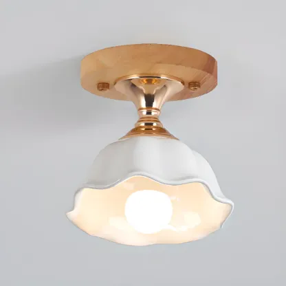 Modern Semi Flush Ceiling Light with Ceramic Shade for Living Room Image - 2