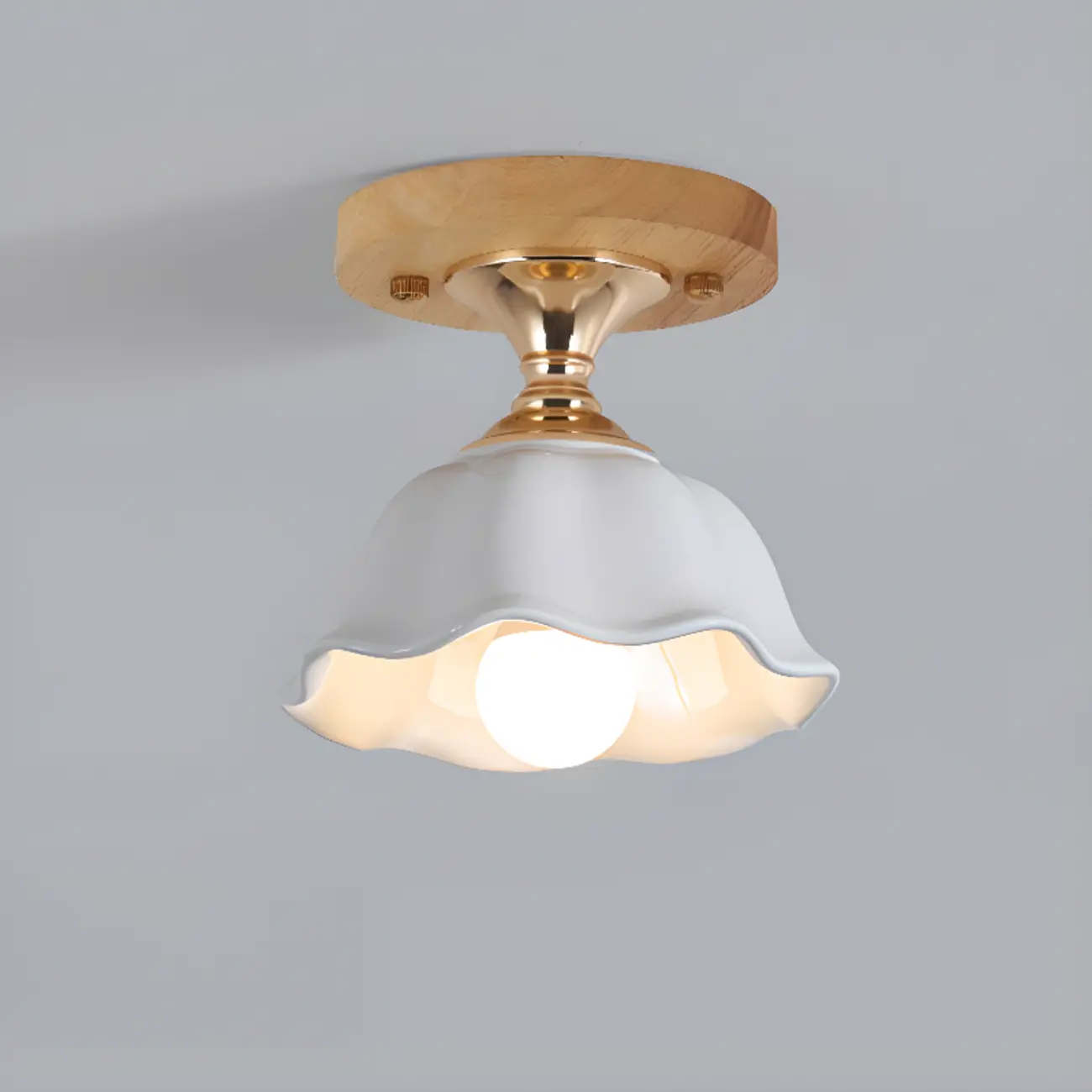 Modern Semi Flush Ceiling Light with Ceramic Shade for Living Room Image - 8 | homeyfad
