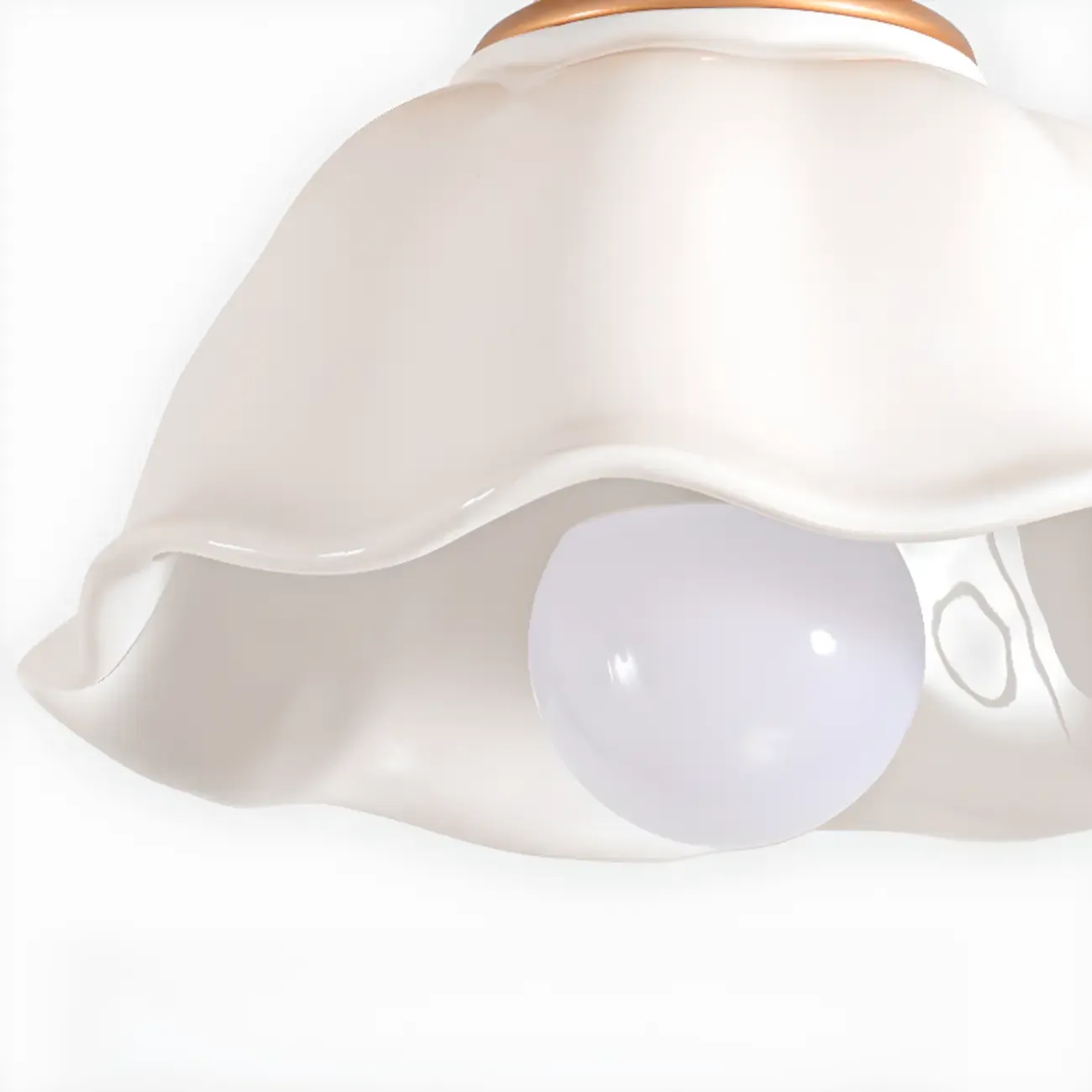 Modern Semi Flush Ceiling Light with Ceramic Shade for Living Room Image - 10