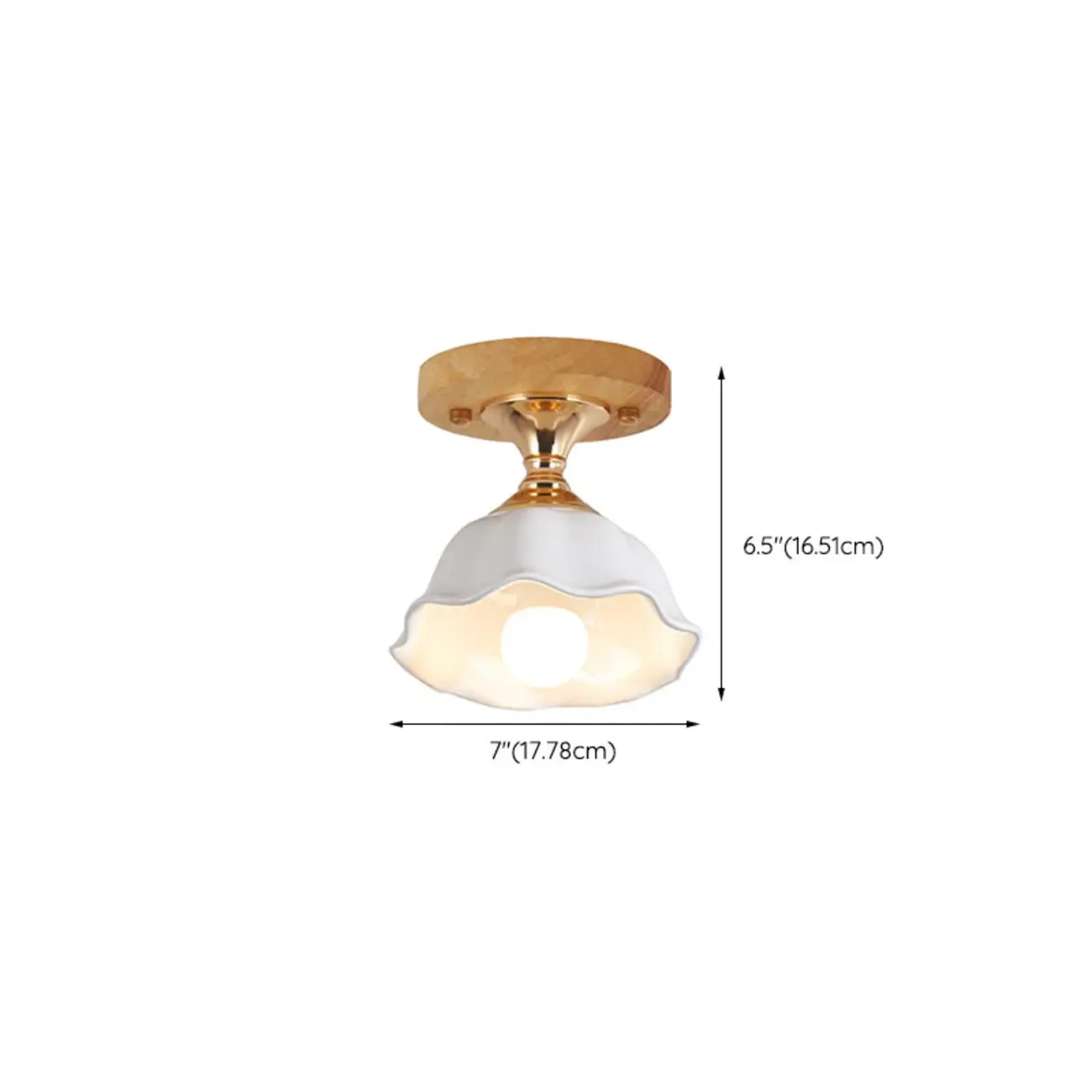 Modern Semi Flush Ceiling Light with Ceramic Shade for Living Room #size