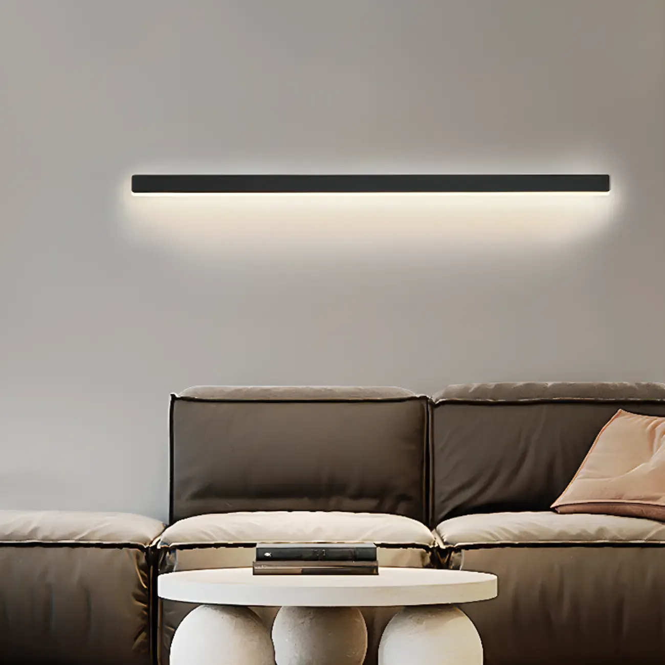 Minilistic Dimmable Black Linear LED Wall Sconce Image - 1