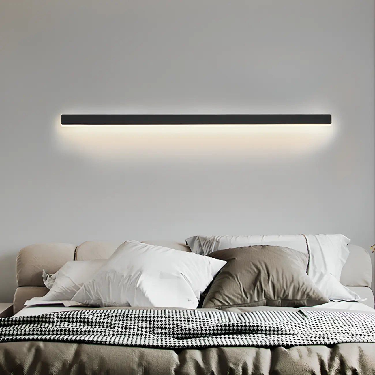Minilistic Dimmable Black Linear LED Wall Sconce Image - 2 | homeyfad