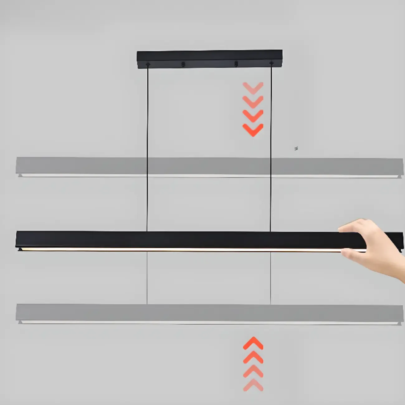 Black/White Rectangular Pendant Light for Kitchen Island Image - 10