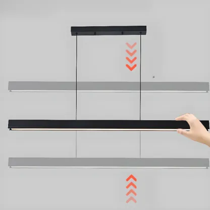 Black/White Rectangular Pendant Light for Kitchen Island Image - 10