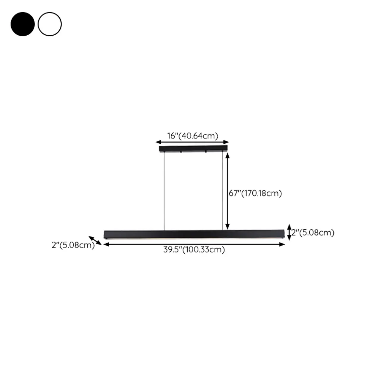 Black/White Rectangular Pendant Light for Kitchen Island Image - 17 | homeyfad