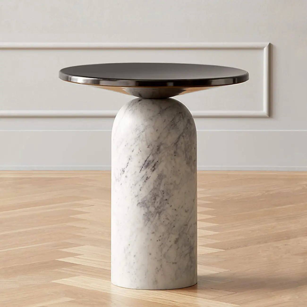 Round Marble Base End Table for Living Room Image - 4 | homeyfad