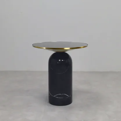 Round Marble Base End Table for Living Room Image - 5