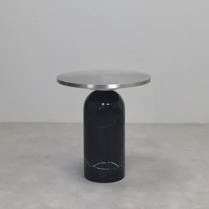 Round Marble Base End Table for Living Room Image - 11