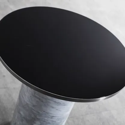 Round Marble Base End Table for Living Room Image - 12