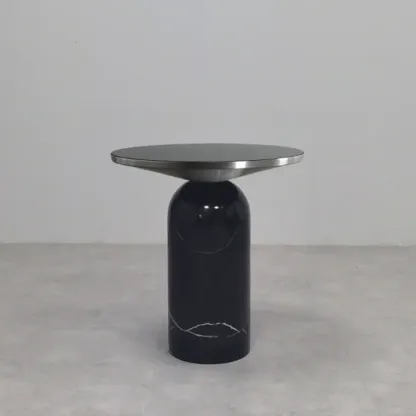 Round Marble Base End Table for Living Room Image - 13