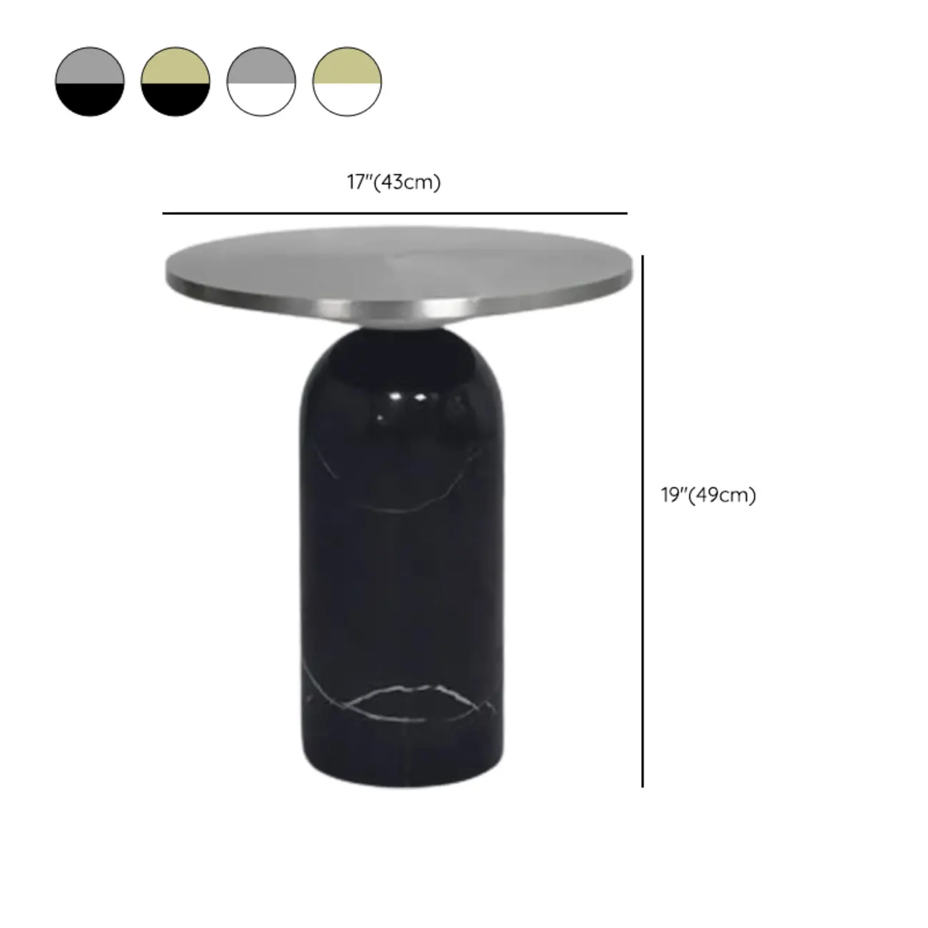 Round Marble Base End Table for Living Room #size | homeyfad