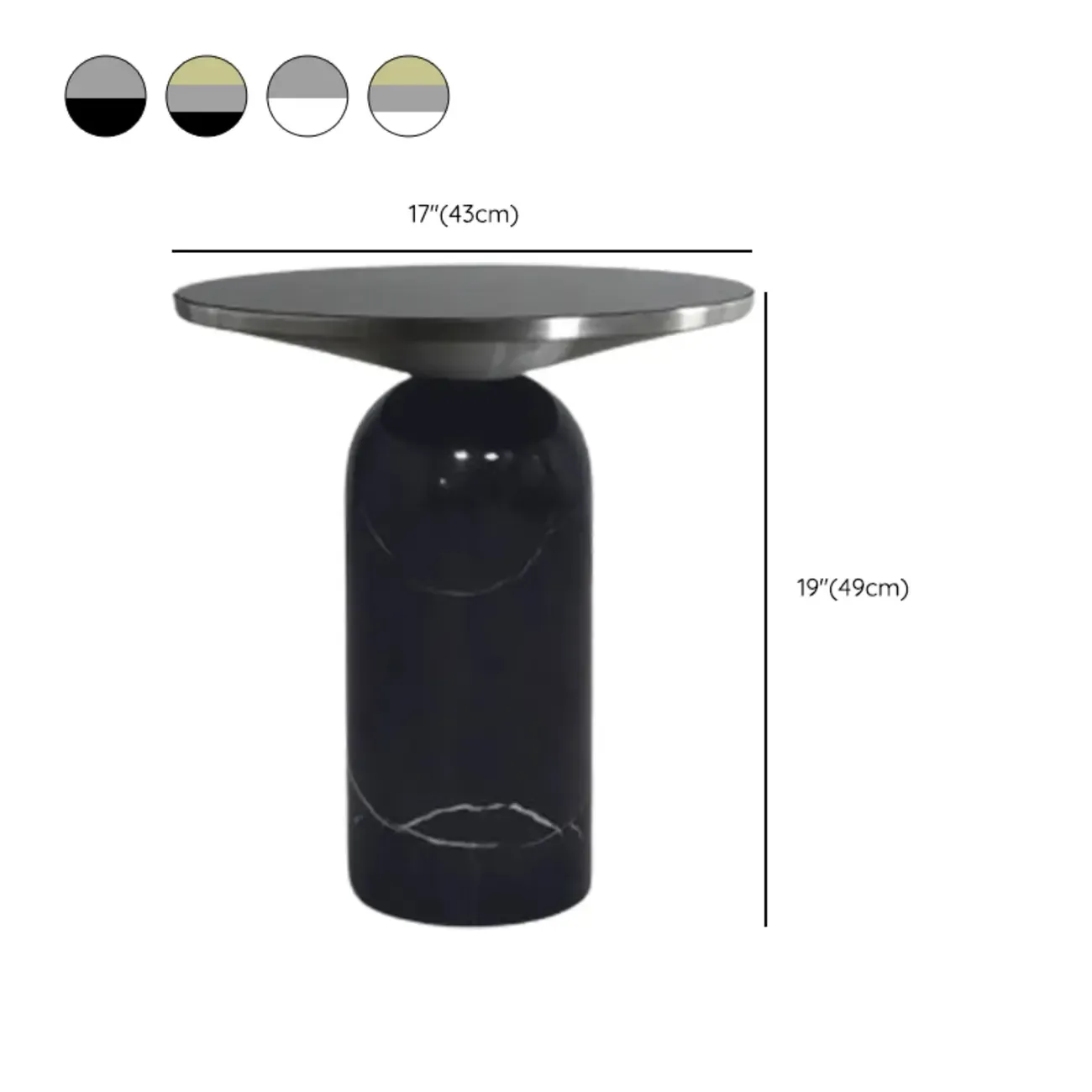 Round Marble Base End Table for Living Room Image - 17