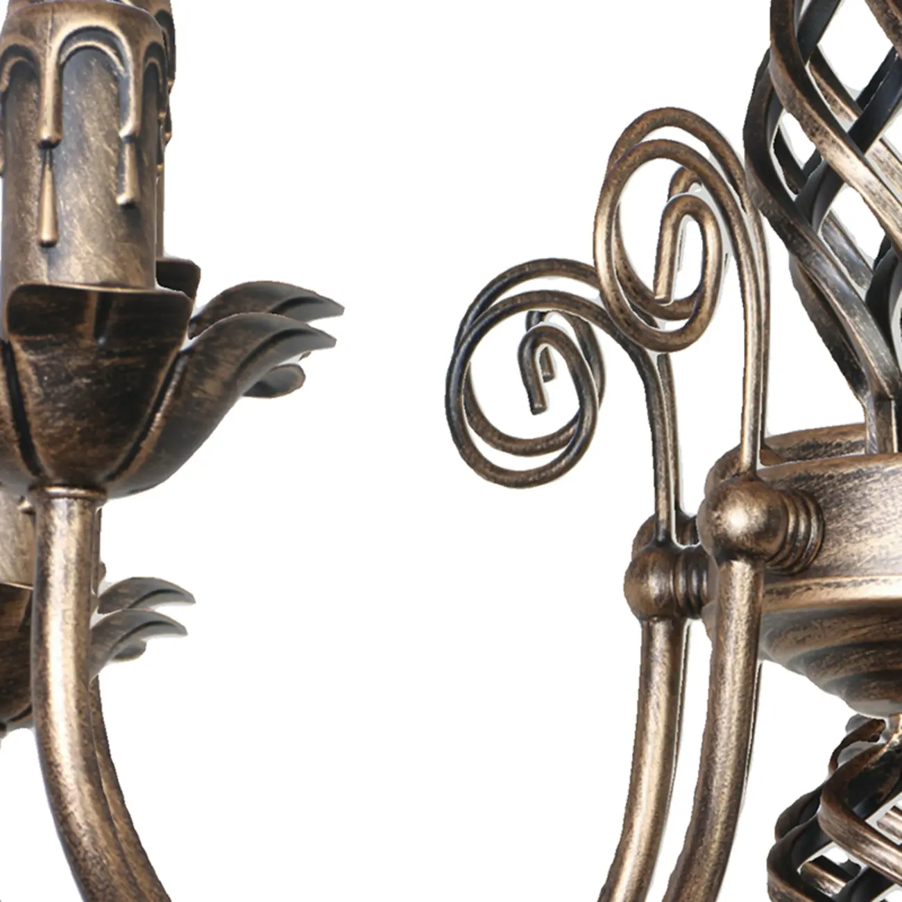 Bronze Twisted Metal Vintage Chandelier Light Fixture Image - 8 | homeyfad