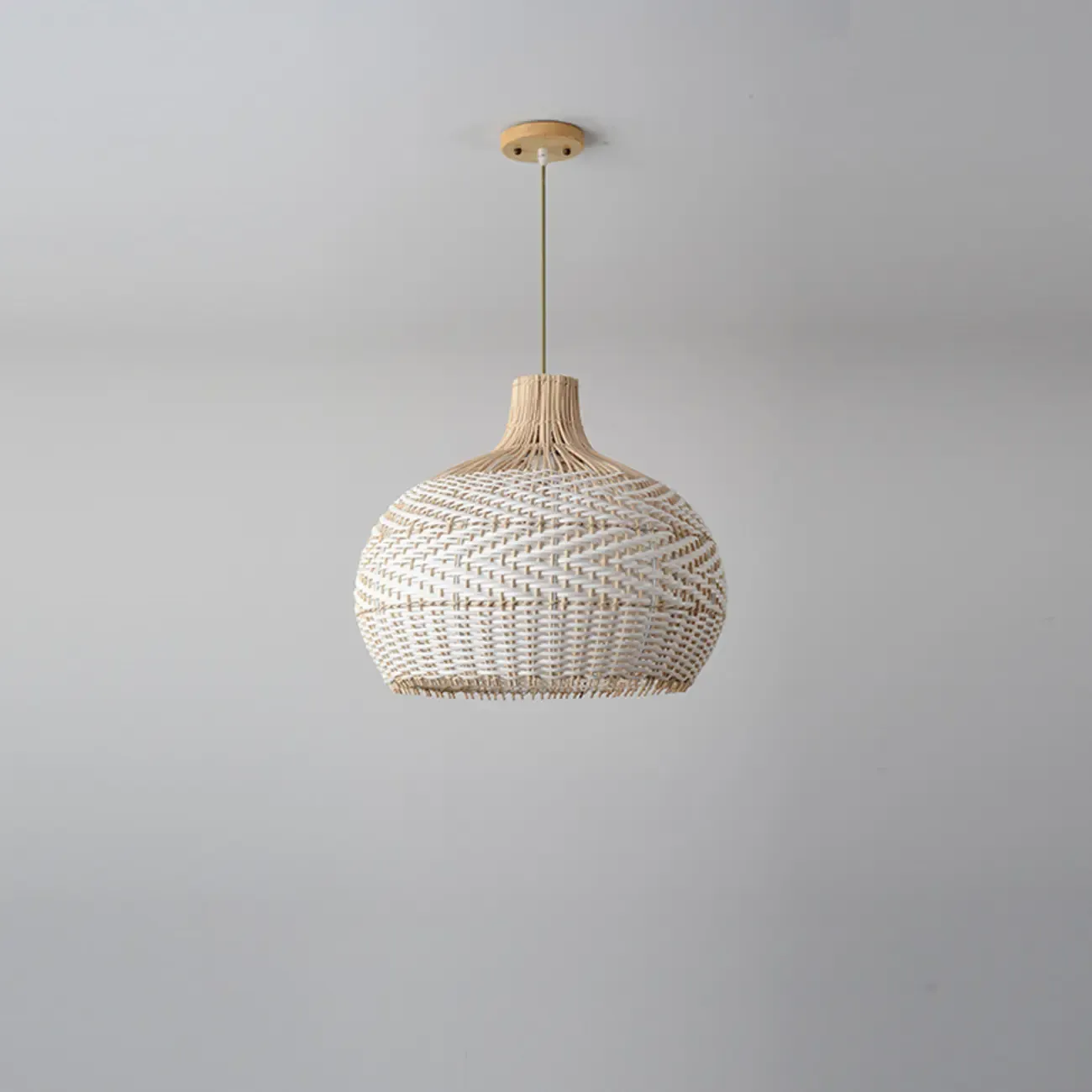 Oriental Rattan Dome Pendant Light Large for Kitchen Dining Image - 6