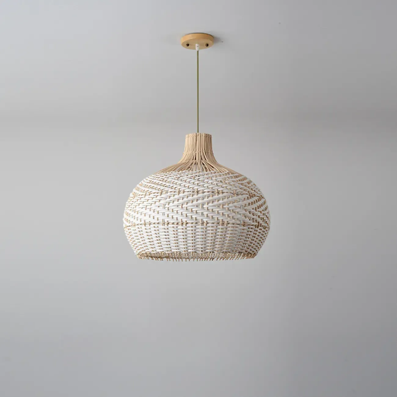 Oriental Rattan Dome Pendant Light Large for Kitchen Dining Image - 7