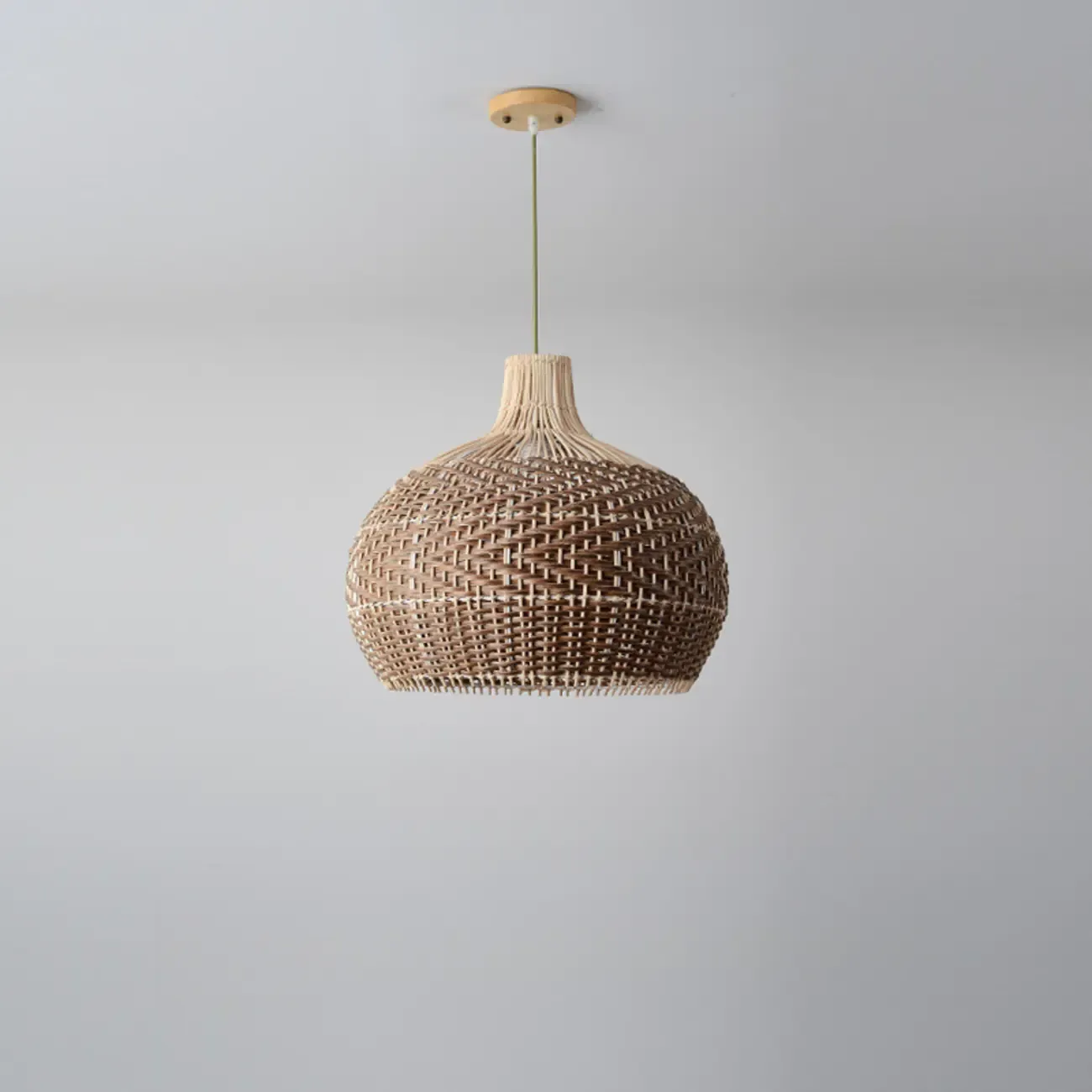 Oriental Rattan Dome Pendant Light Large for Kitchen Dining Image - 9
