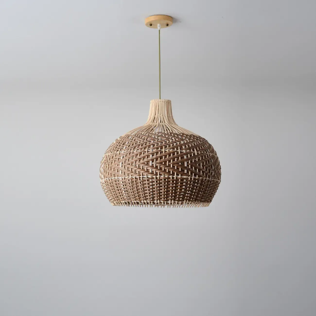 Oriental Rattan Dome Pendant Light Large for Kitchen Dining Image - 10