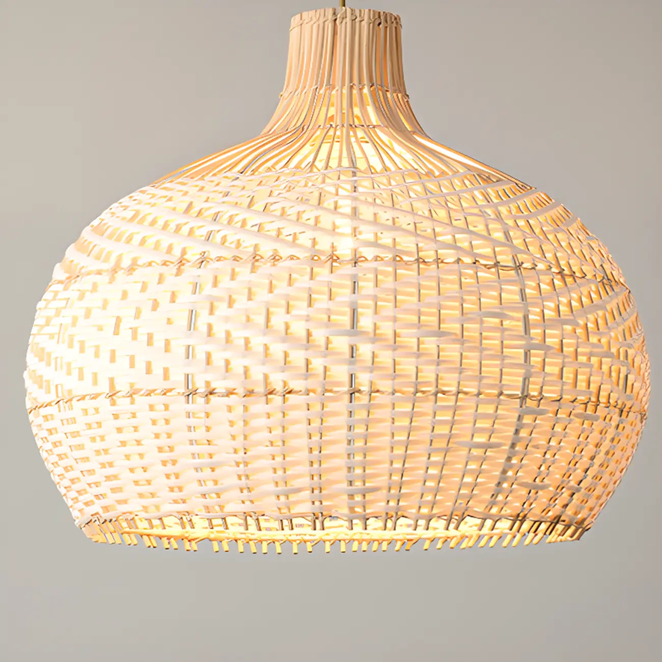 Oriental Rattan Dome Pendant Light Large for Kitchen Dining Image - 11 | homeyfad