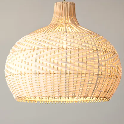 Oriental Rattan Dome Pendant Light Large for Kitchen Dining Image - 11