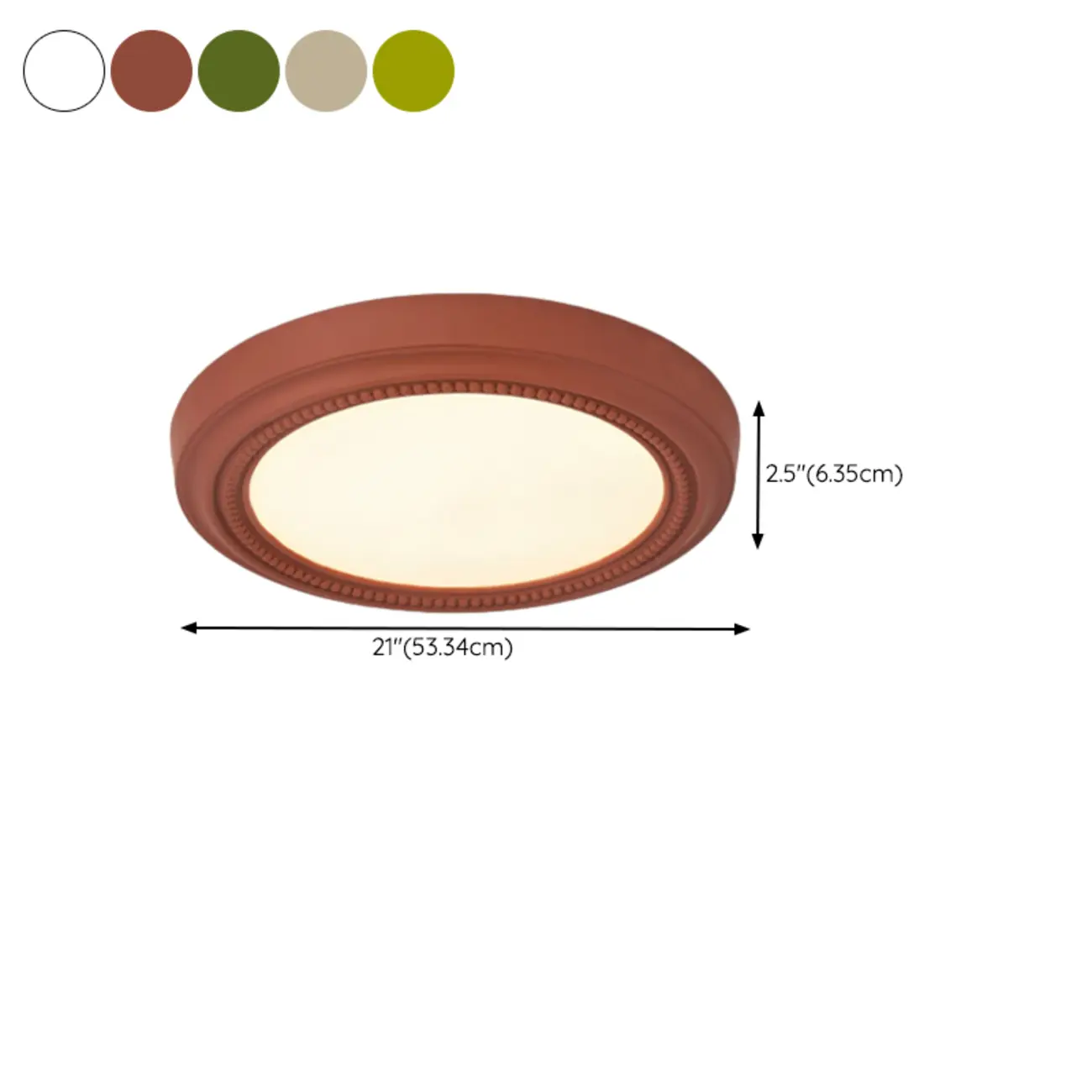 Elegant White Round Decorative Flush Ceiling Light Dimmable #size