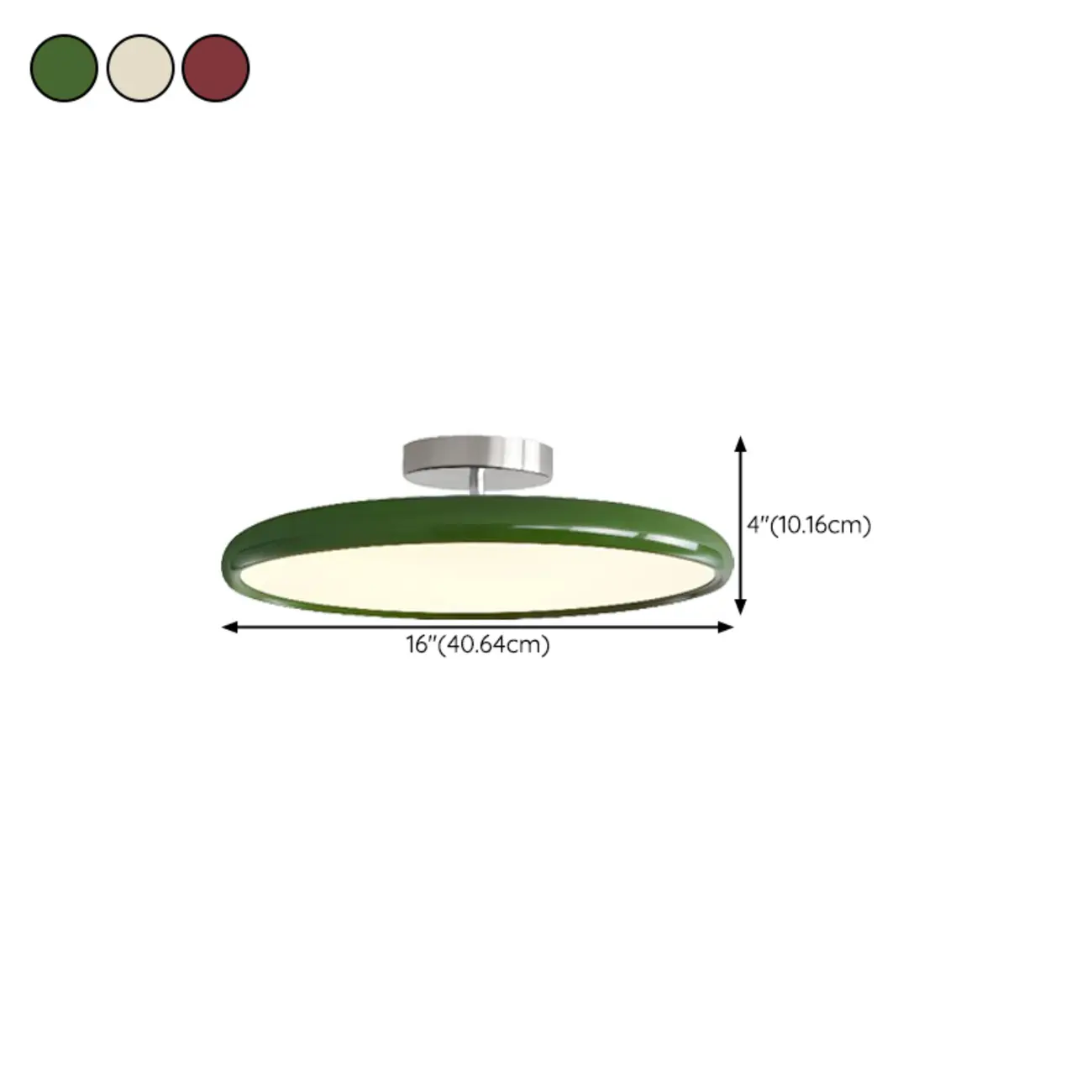 Modern Dimmable Circular LED Semi-Flush Ceiling Light #size