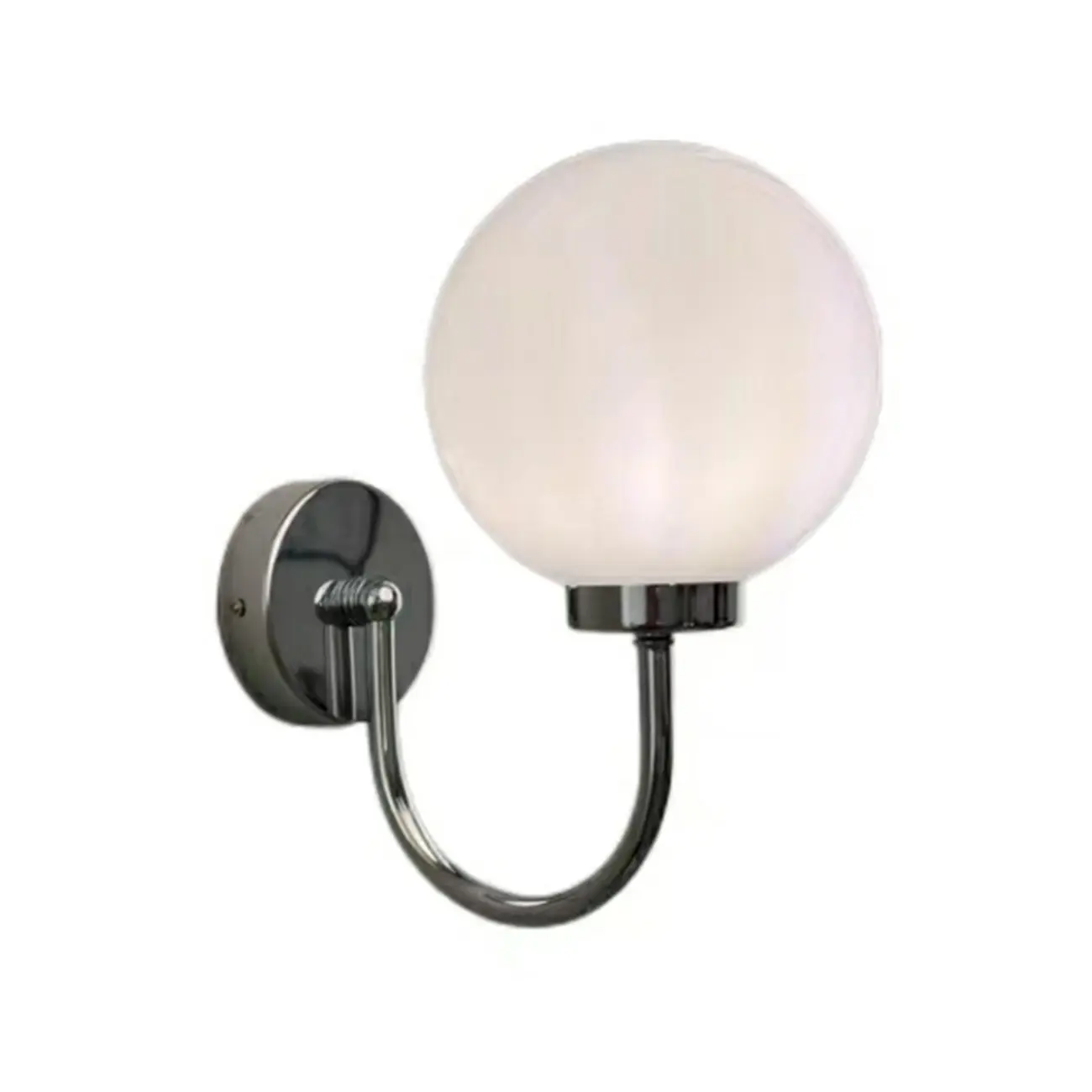 Modern Chrome Globe Wall Light with Opalescent Glass Image - 6 | homeyfad