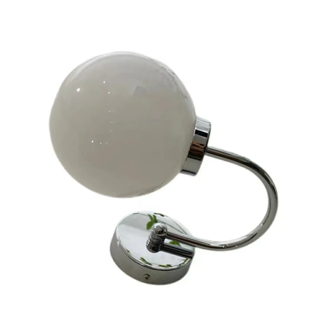 Modern Chrome Globe Wall Light with Opalescent Glass Image - 8 | homeyfad