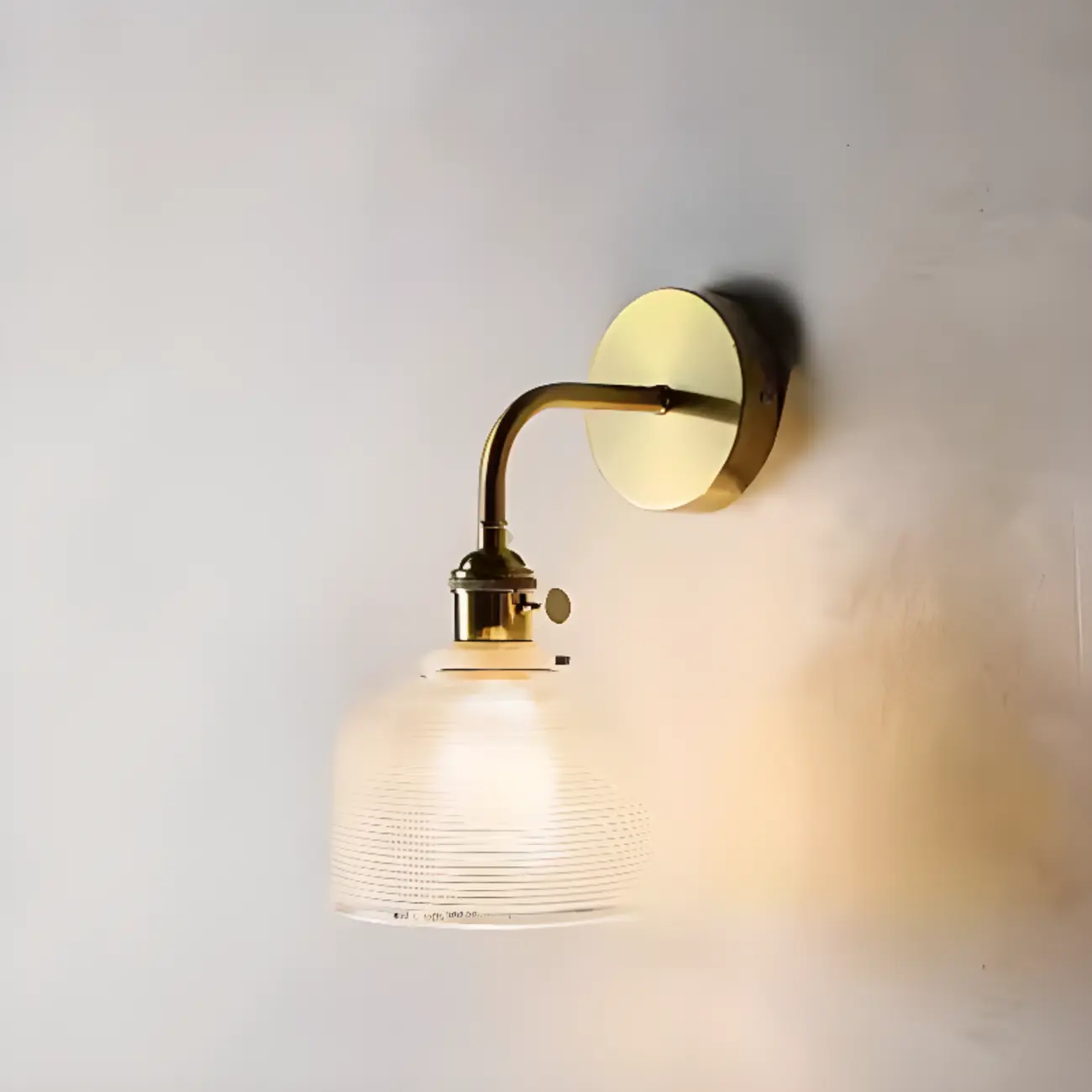 Transparent Brass Wall Sconce with Rotary Socket for Bedroom | homeyfad