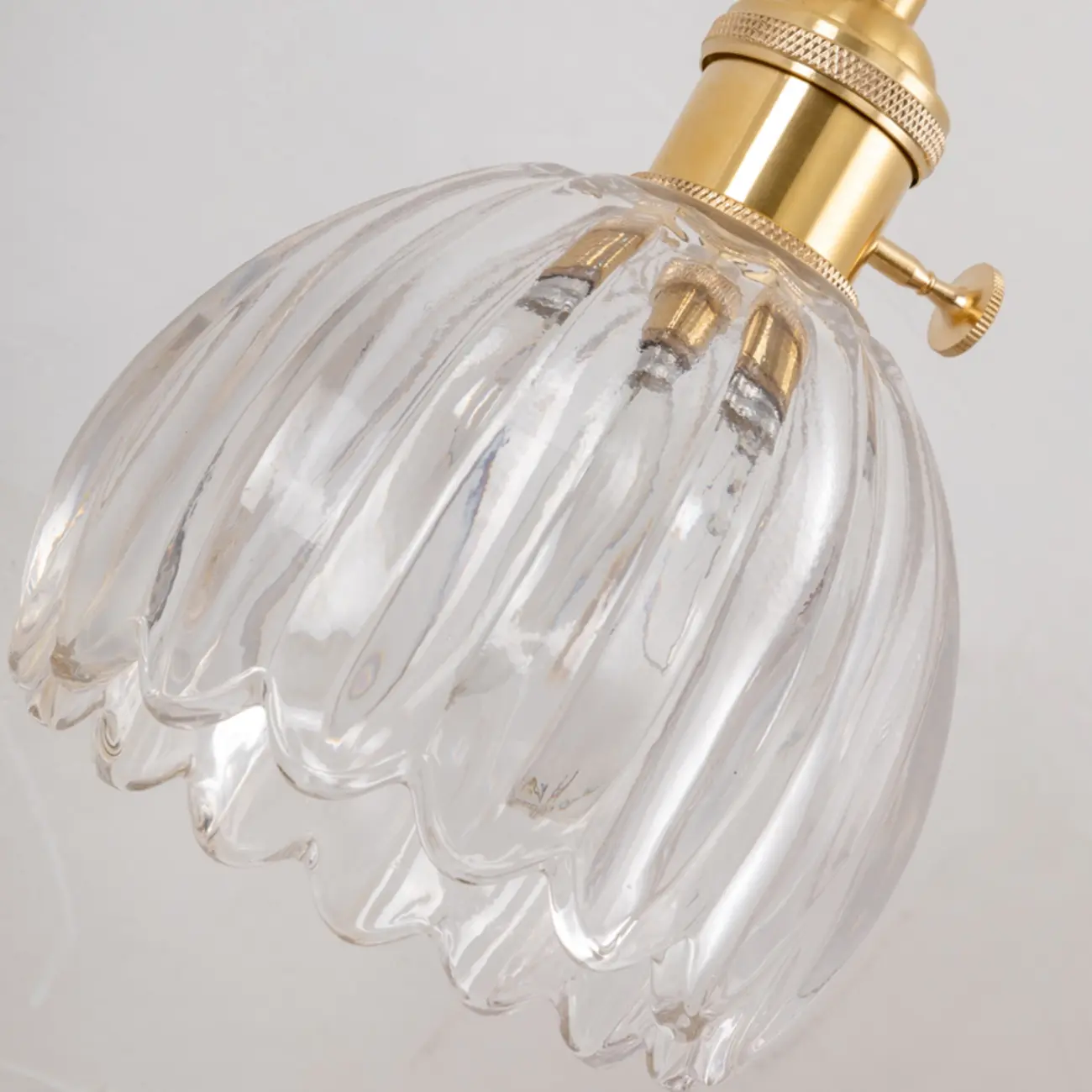 Transparent Brass Wall Sconce with Rotary Socket for Bedroom | homeyfad