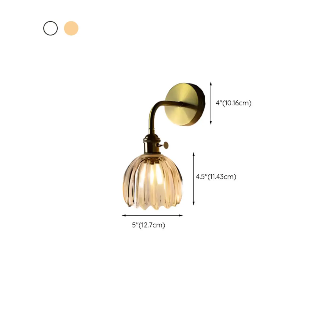Transparent Brass Wall Sconce with Rotary Socket for Bedroom | homeyfad