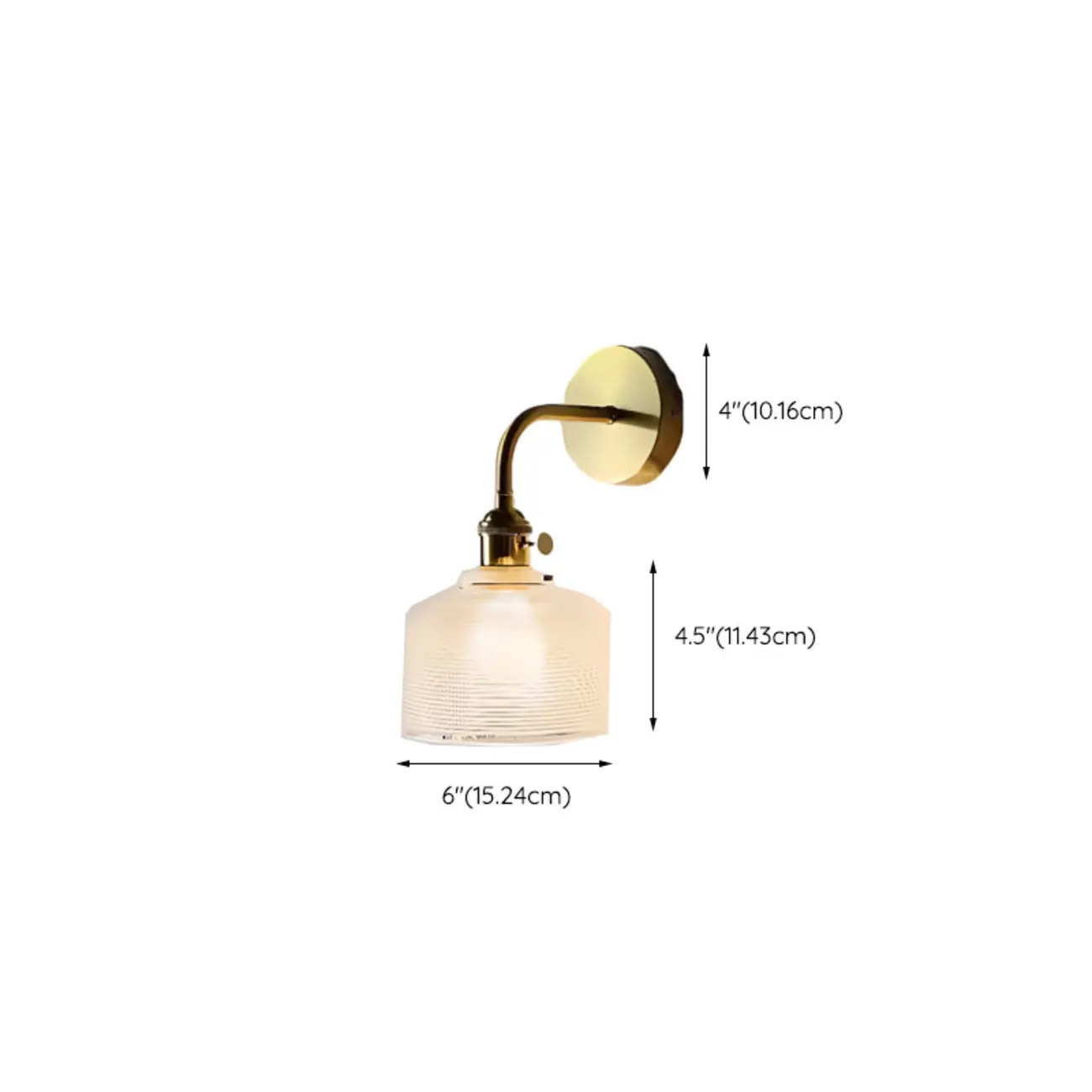 Transparent Brass Wall Sconce with Rotary Socket for Bedroom | homeyfad