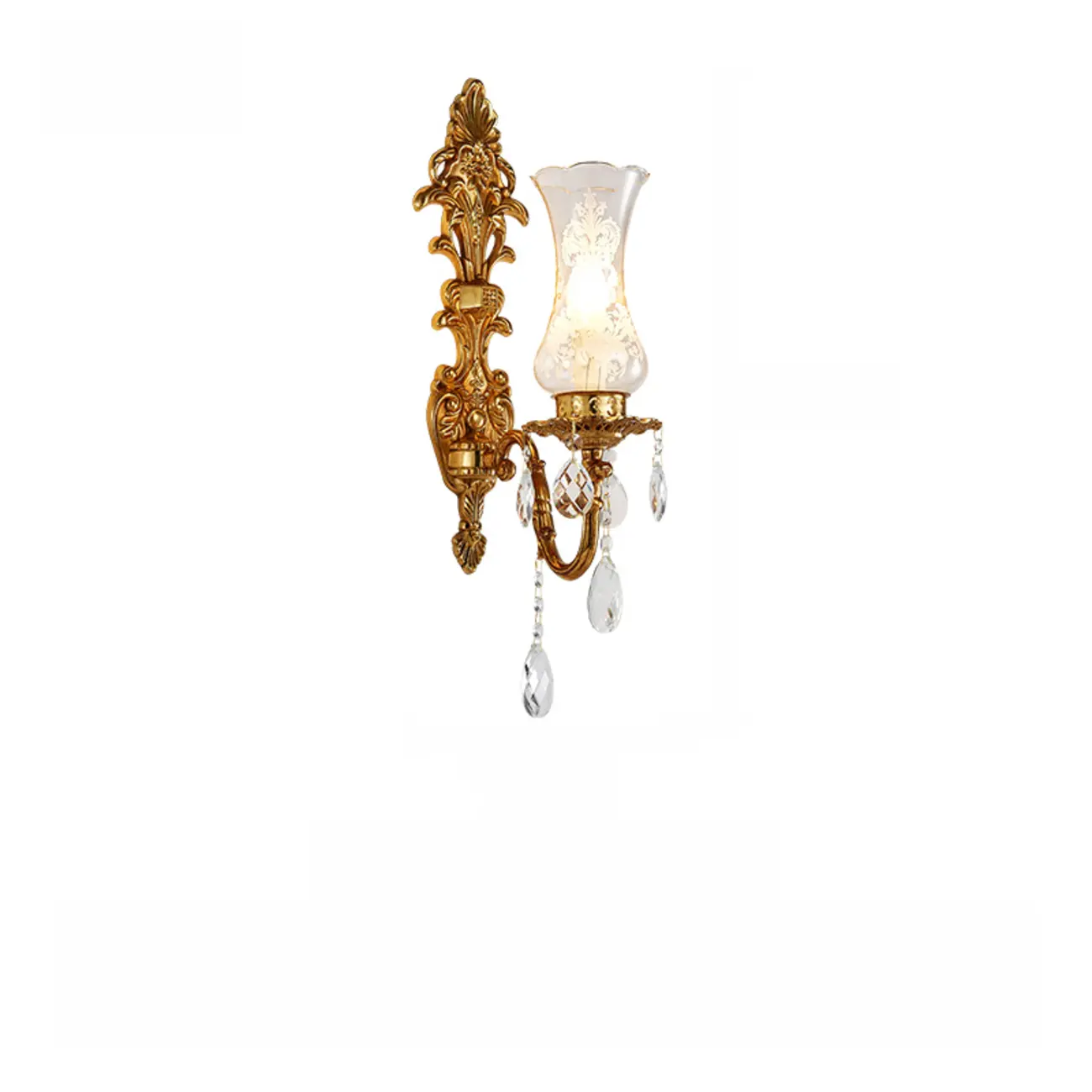 Luxury Crystal Glass Gold Wall Sconce | homeyfad