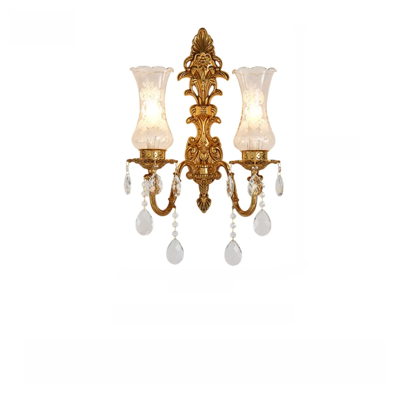 Luxury Crystal Glass Gold Wall Sconce | homeyfad